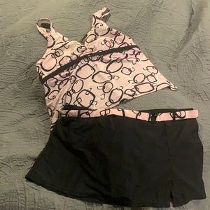Plus size tankini and skirted bottom swimsuit